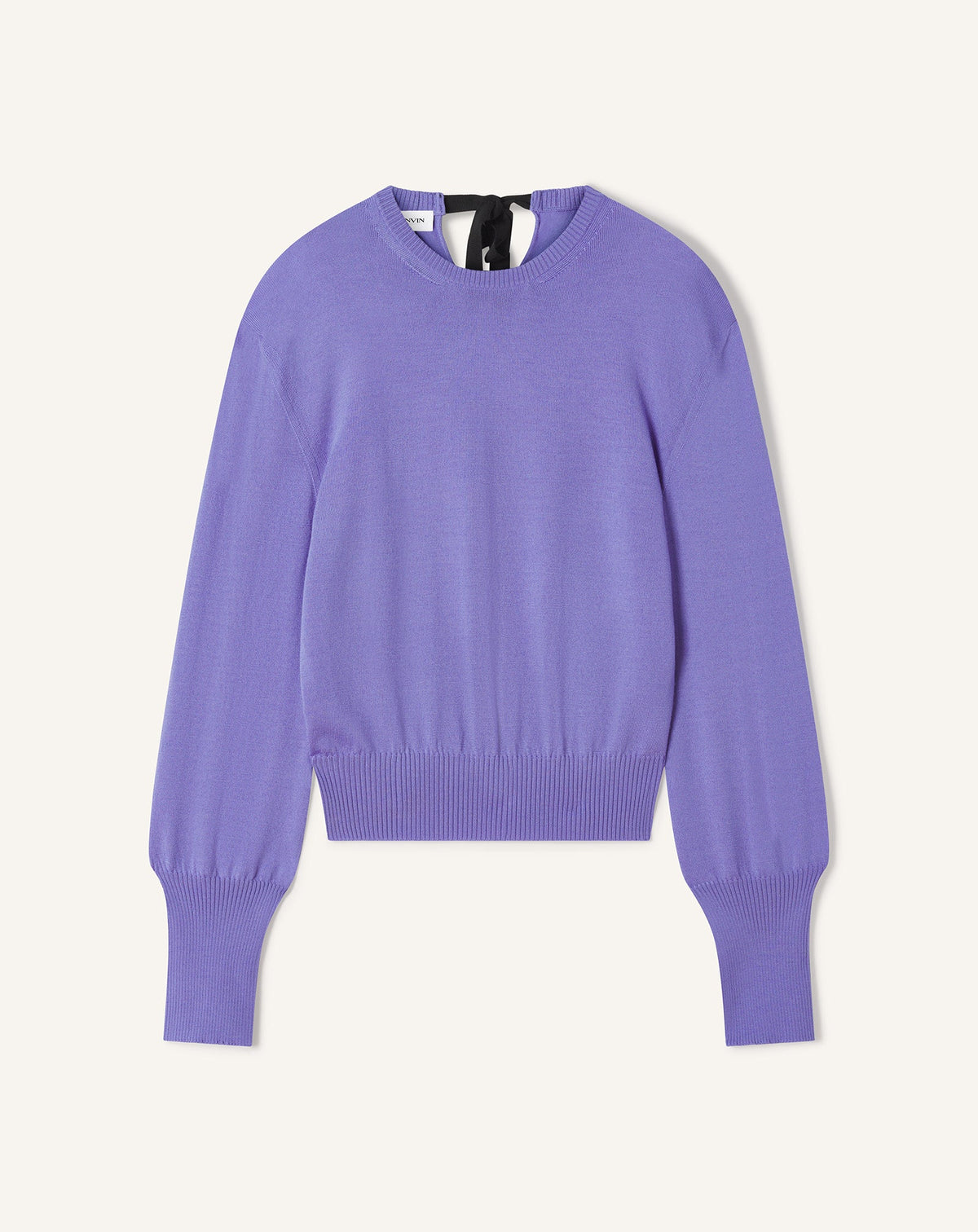 Pull T-shirt Détail Gros Grain En Laine Purple