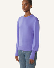 Pull T-shirt Détail Gros Grain En Laine Purple