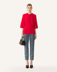 Pull Détail Noeud En Laine Mérinos Red