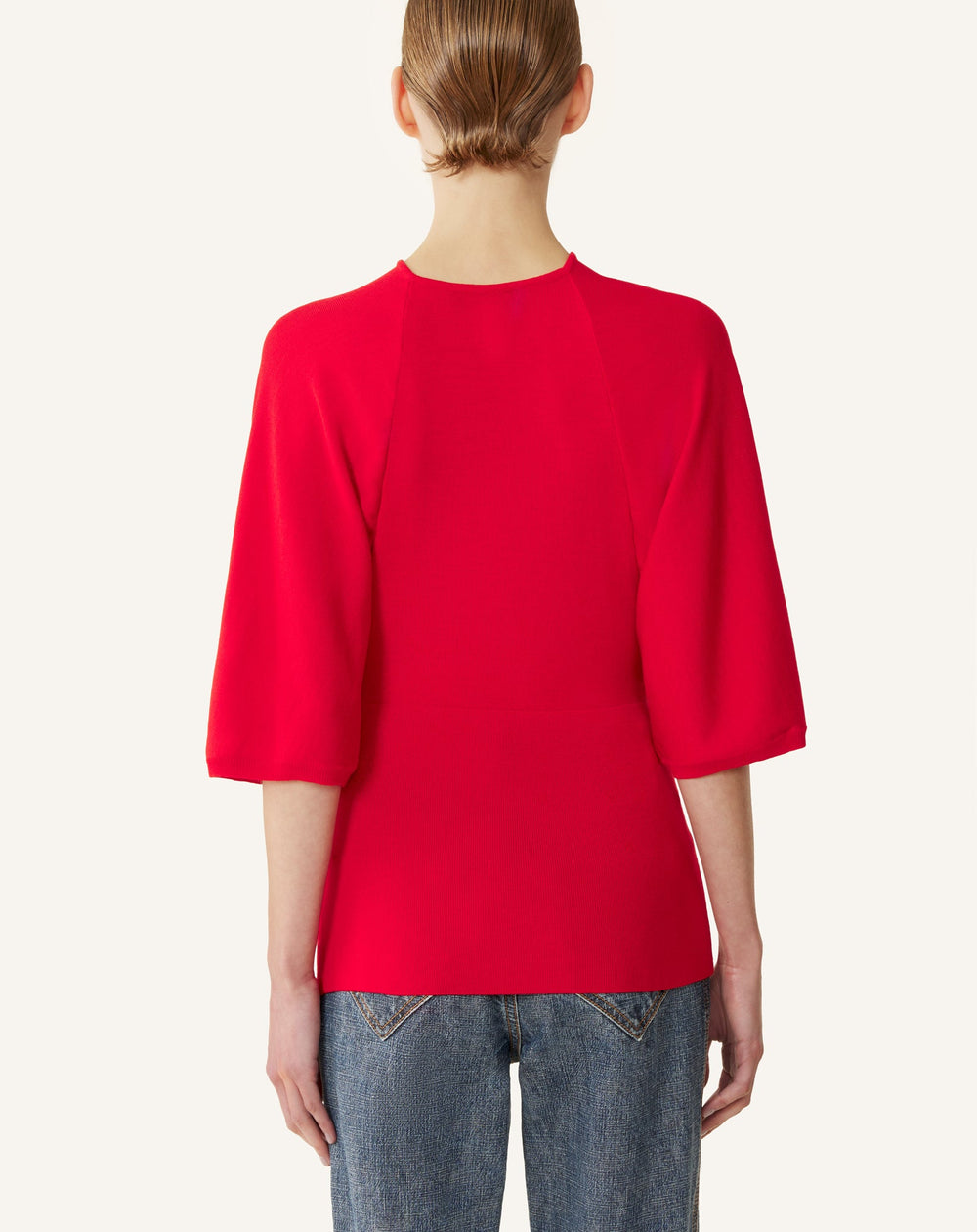 Pull Détail Noeud En Laine Mérinos Red