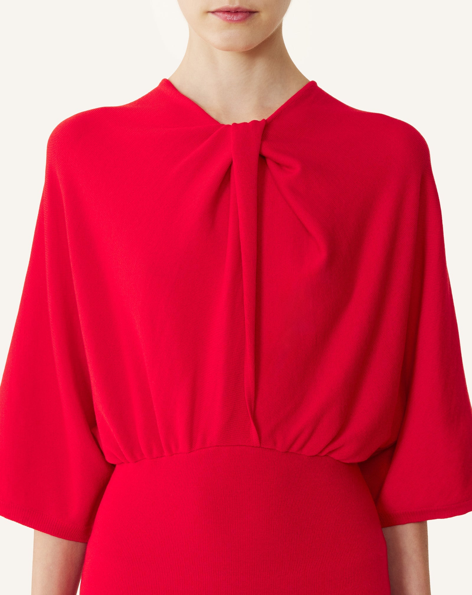 Pull Détail Noeud En Laine Mérinos Red