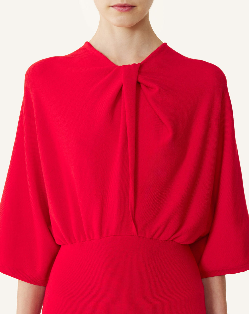 Pull Détail Noeud En Laine Mérinos Red