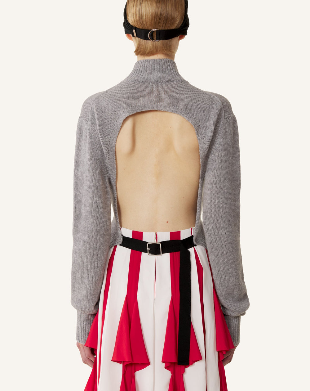Pull Dos Nu En Cachemire Black