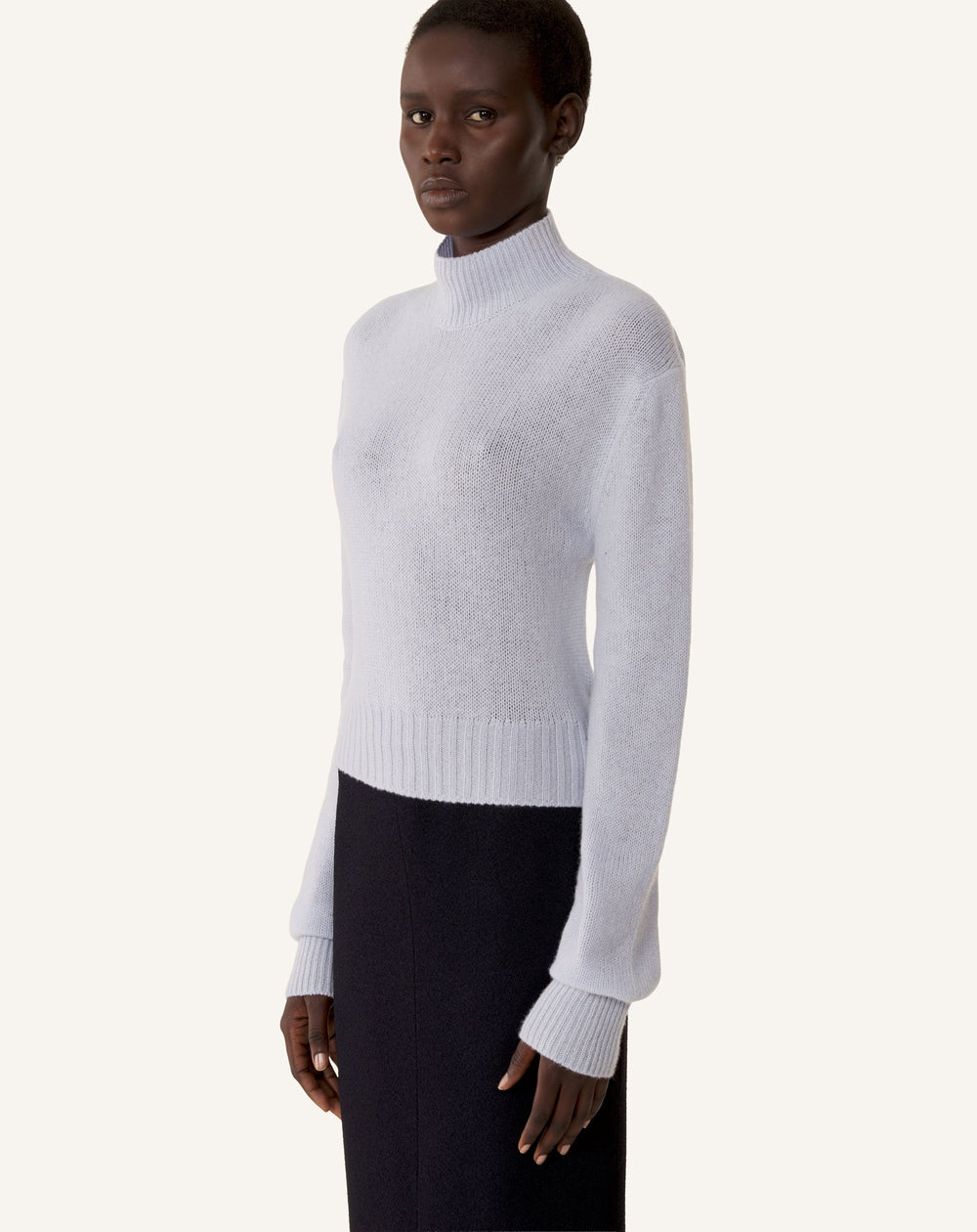 Pull Dos Nu En Cachemire Blue