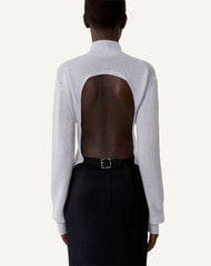Pull Dos Nu En Cachemire Blue