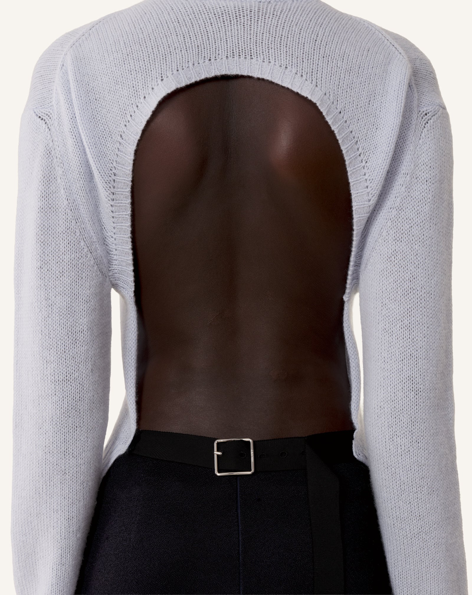 Pull Dos Nu En Cachemire Blue