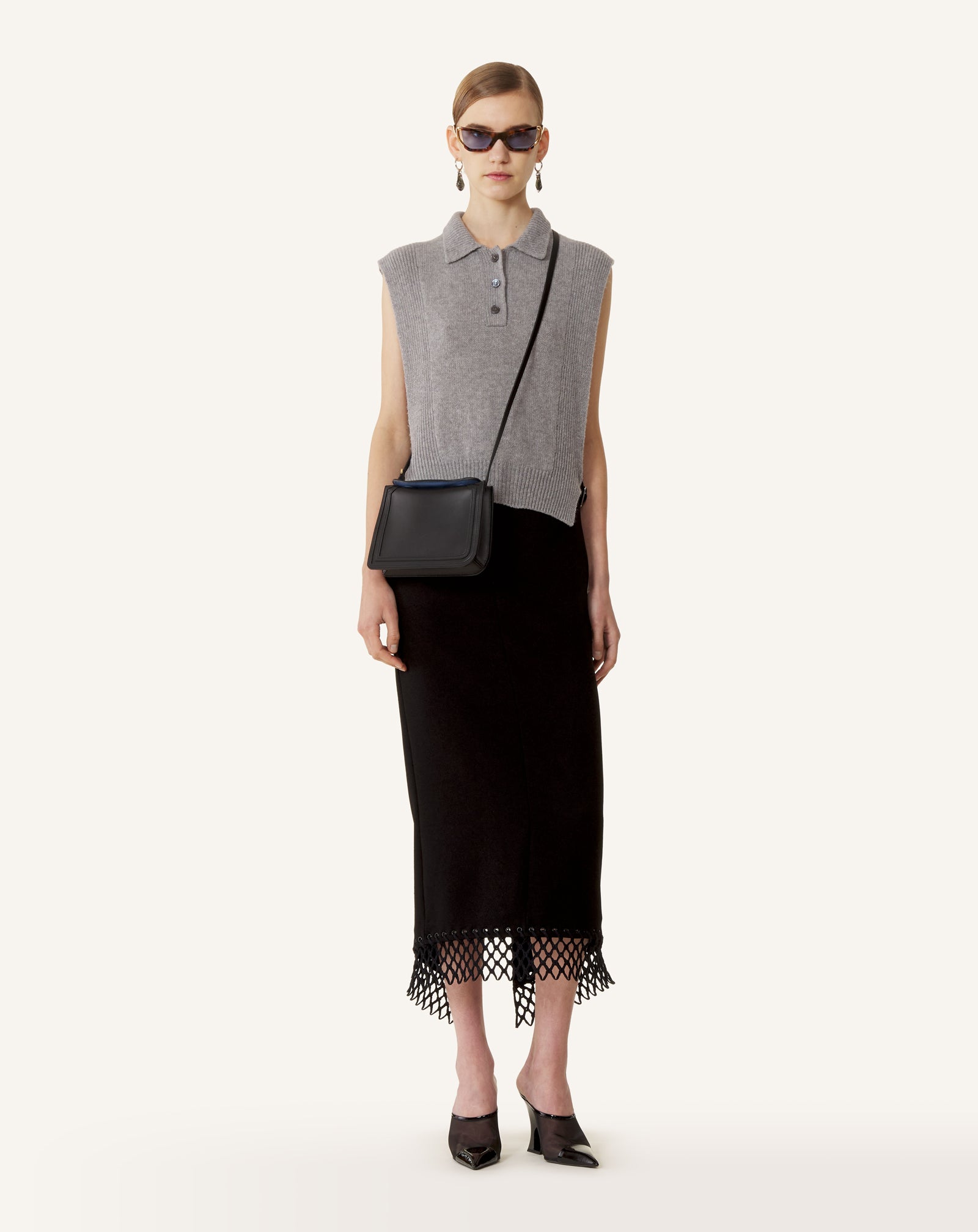 Pull Sans Manches En Cachemire Black