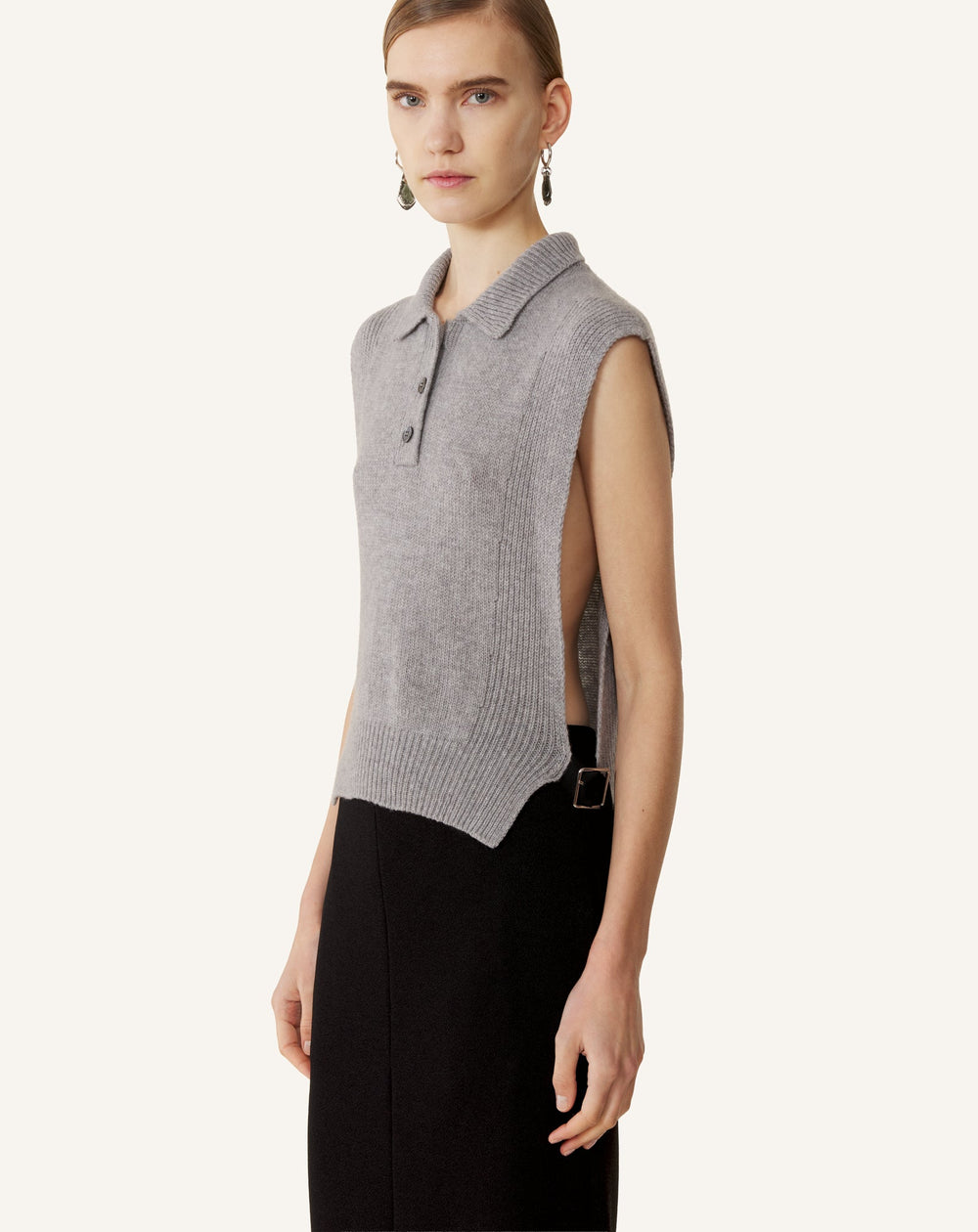 Pull Sans Manches En Cachemire Black