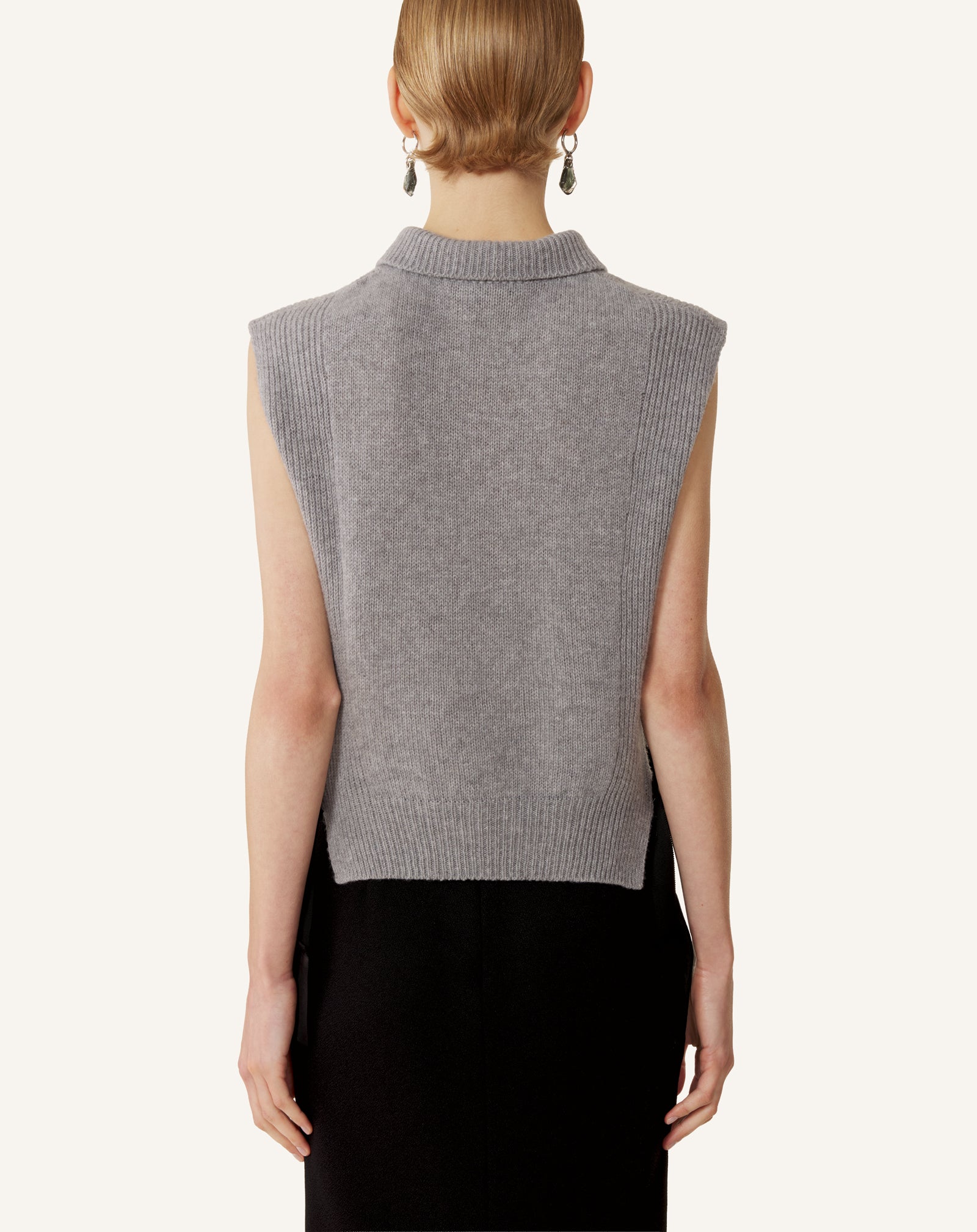 Pull Sans Manches En Cachemire Black