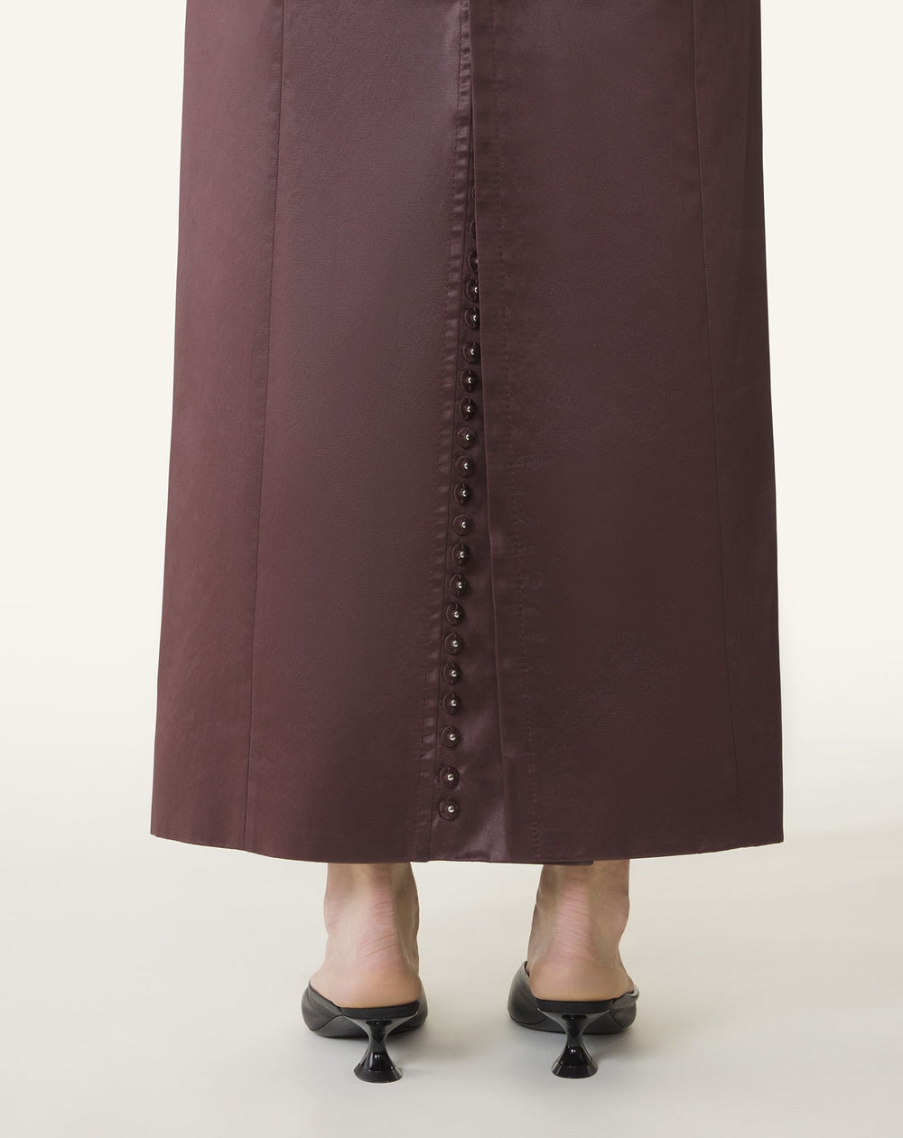 Brown Straight Skirt In Cotton And Viscose