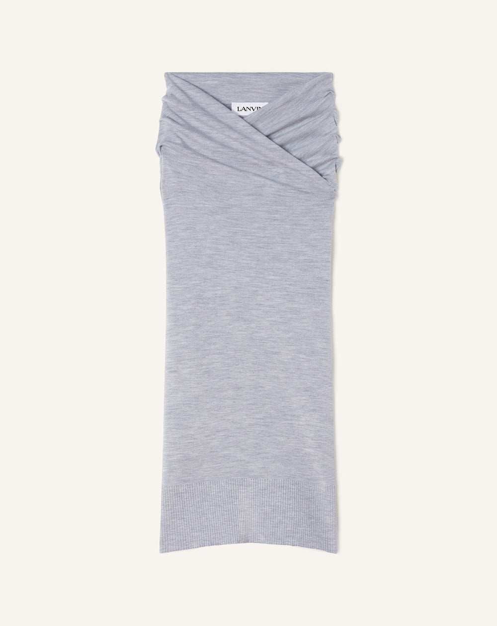 Jupe Midi Drapée En Laine Black