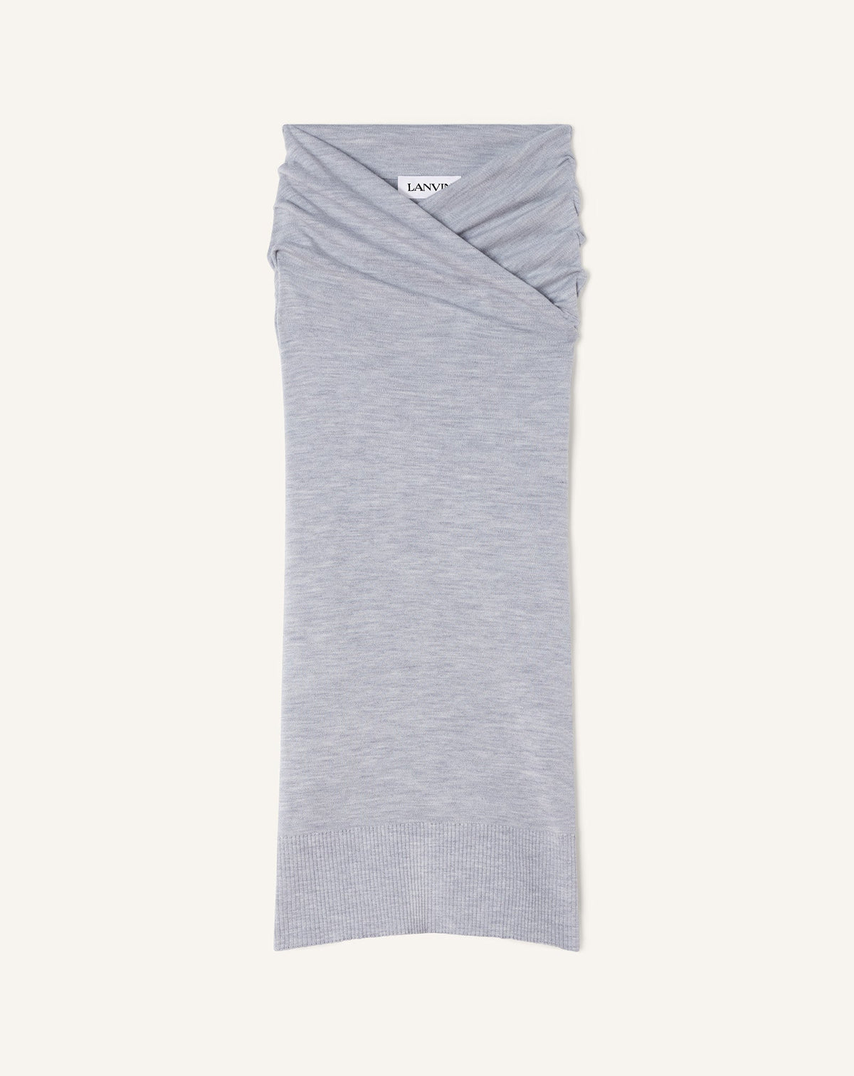 Jupe Midi Drapée En Laine Black