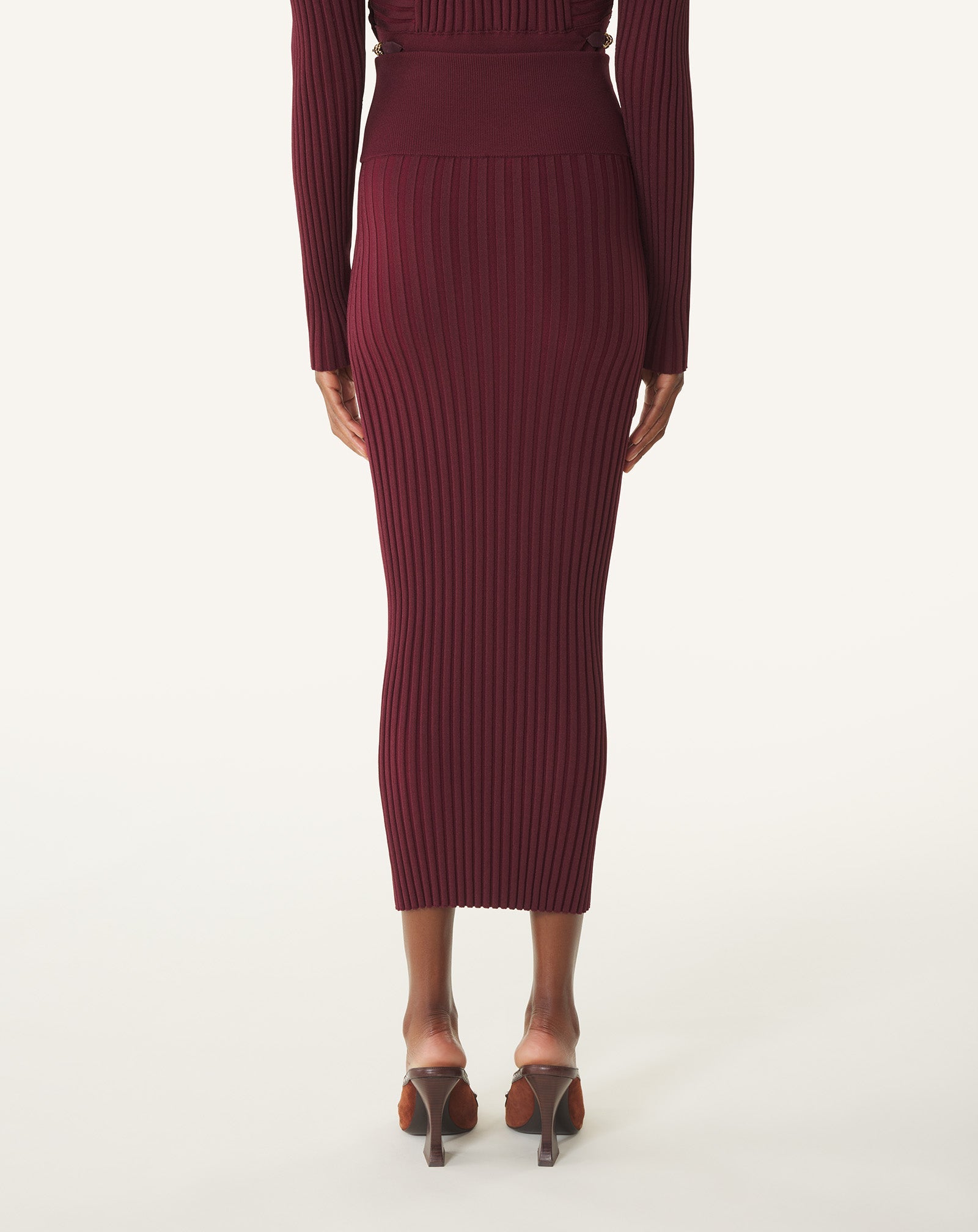 Jupe Midi En Viscose Red