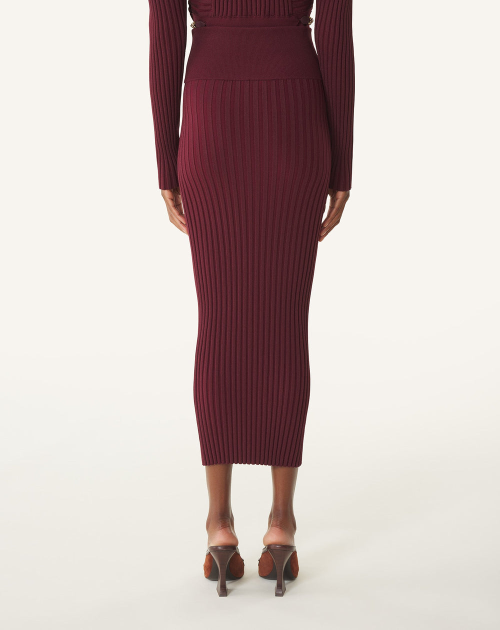 Jupe Midi En Viscose Red