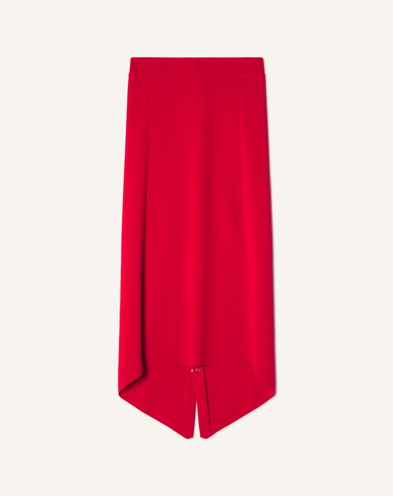 Jupe Longue Boutonnée En Laine Mérinos Red