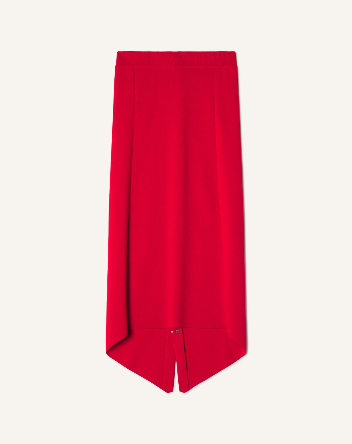 Jupe Longue Boutonnée En Laine Mérinos Red