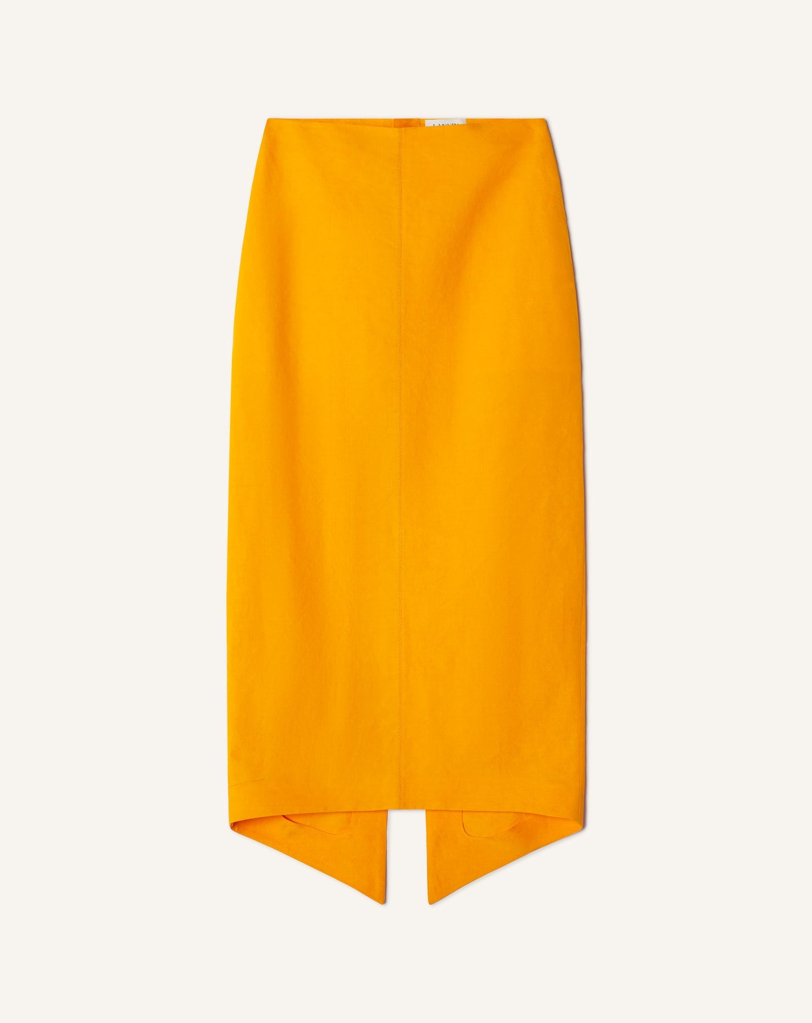 Jupe Midi Asymétrique En Papier Orange