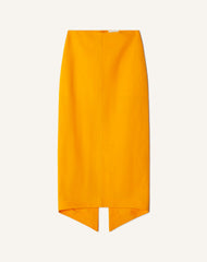 Jupe Midi Asymétrique En Papier Orange