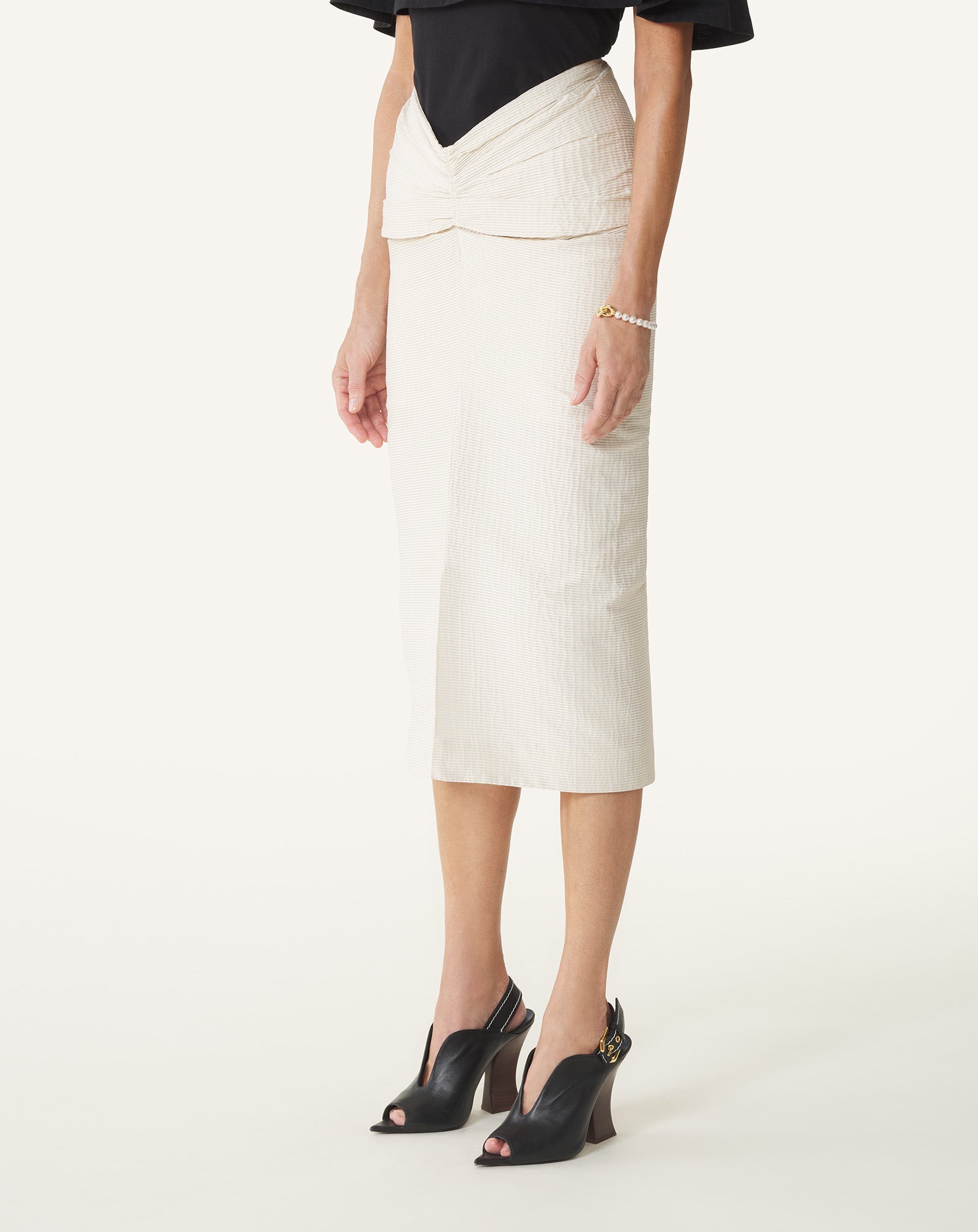 Jupe Midi En Jacquard White