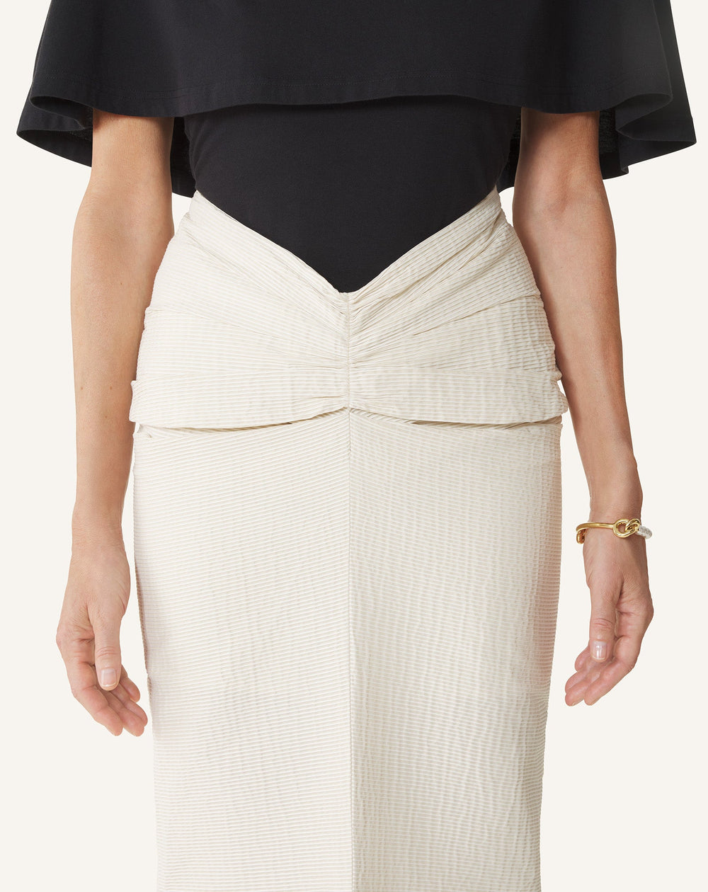Jupe Midi En Jacquard White