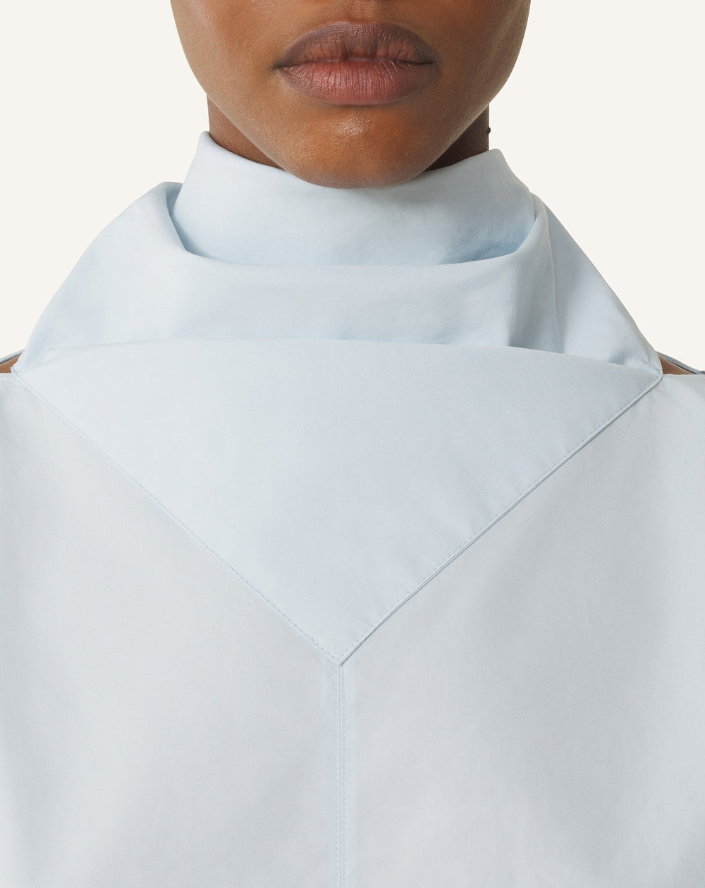 Haut À Foulard En Popeline De Coton Blue