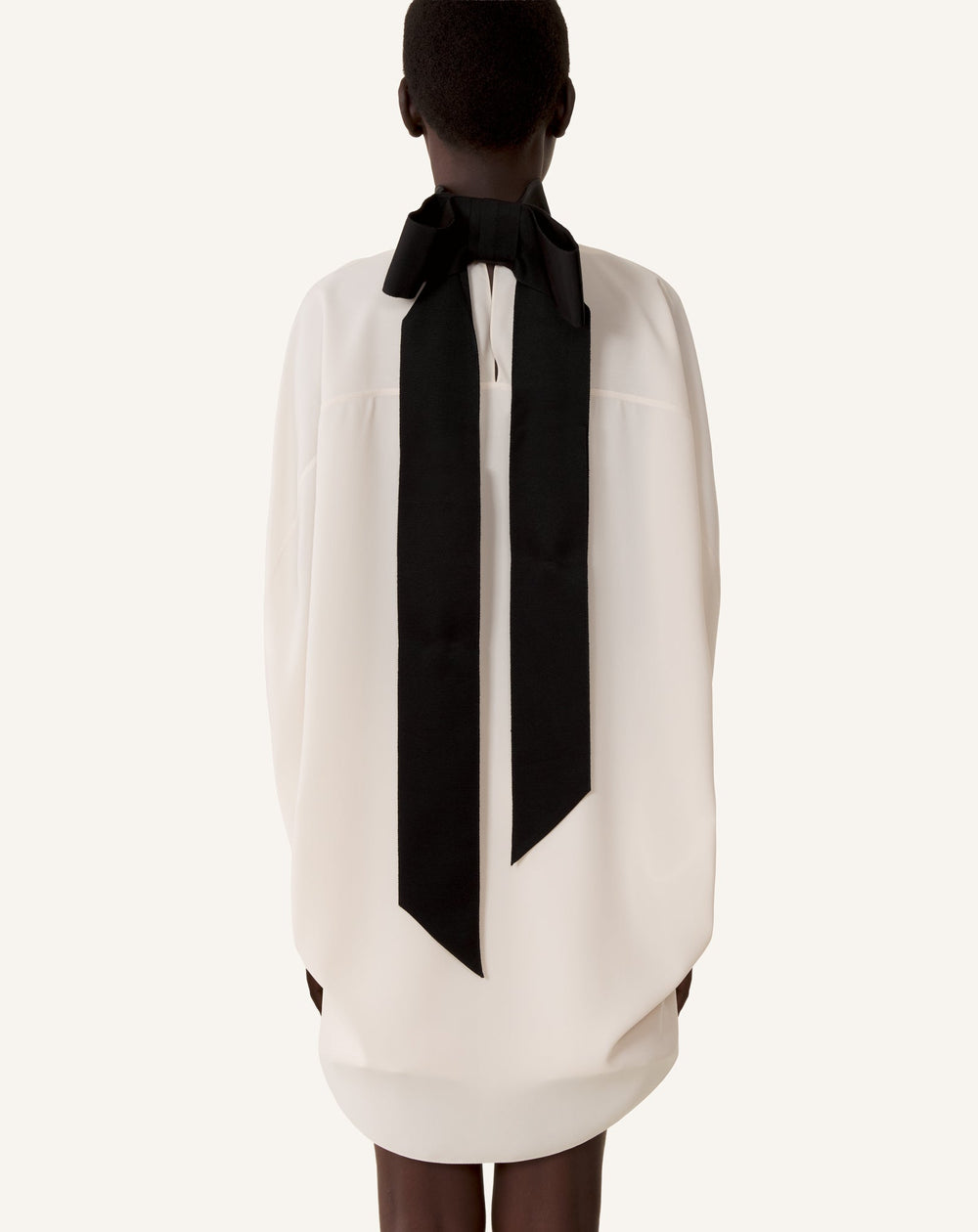 Haut Ample À Nœud En Crêpe White