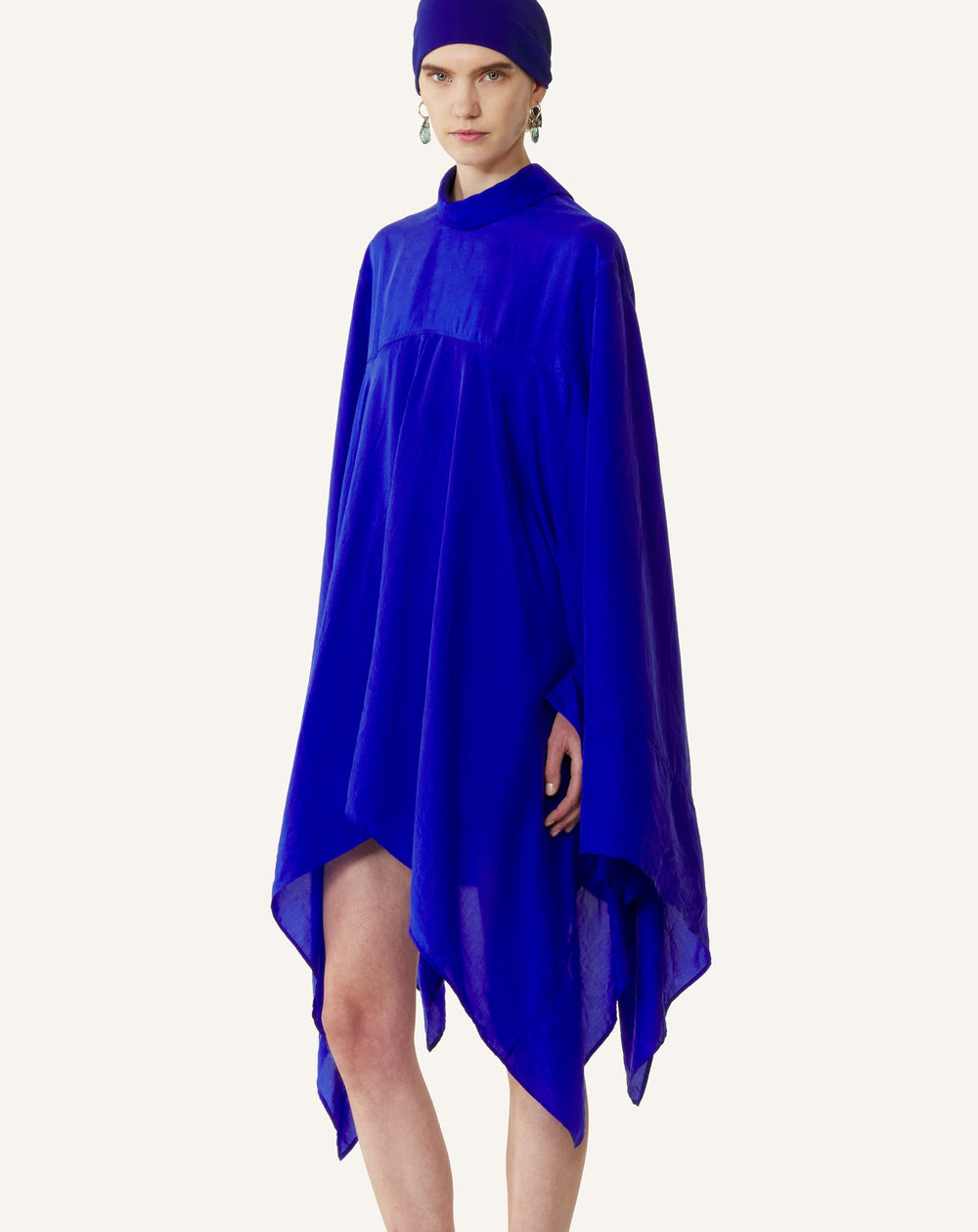 Haut Ample En Soie Blue