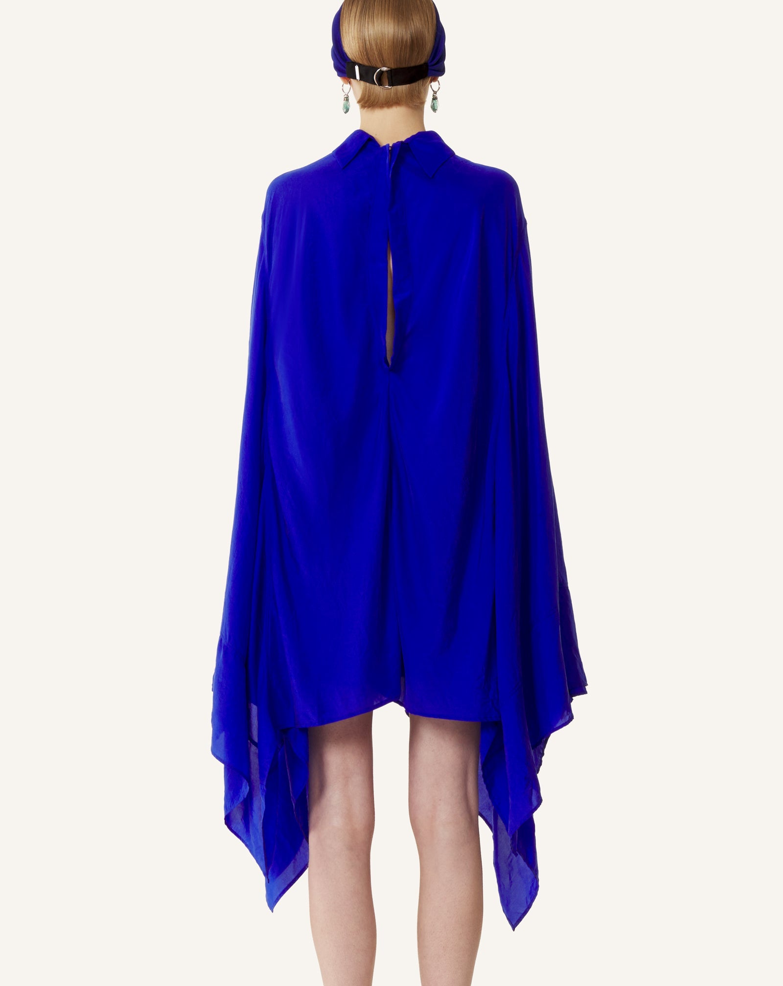 Haut Ample En Soie Blue