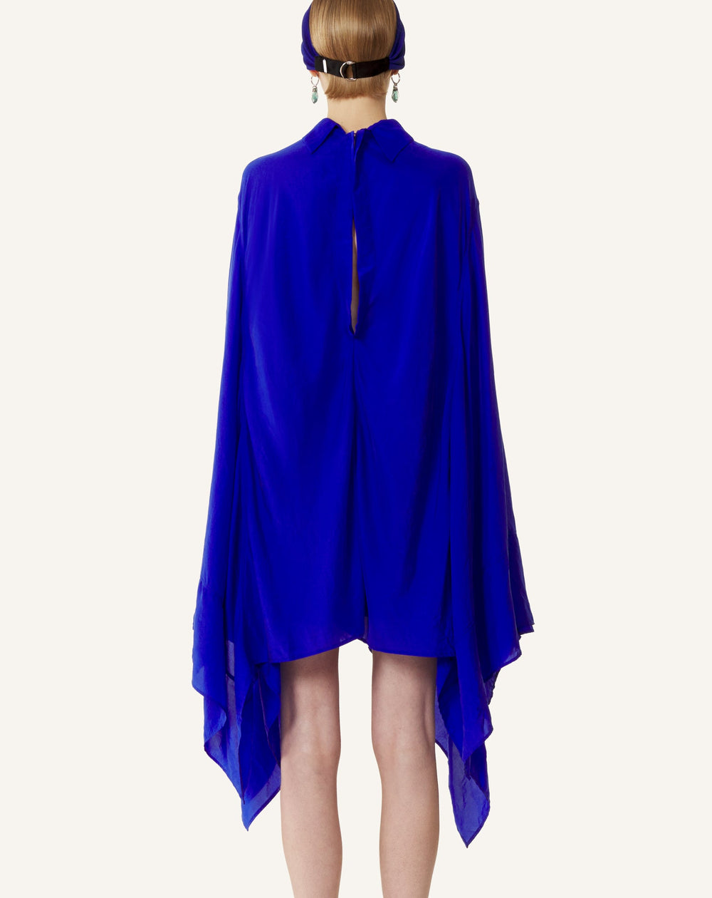 Haut Ample En Soie Blue