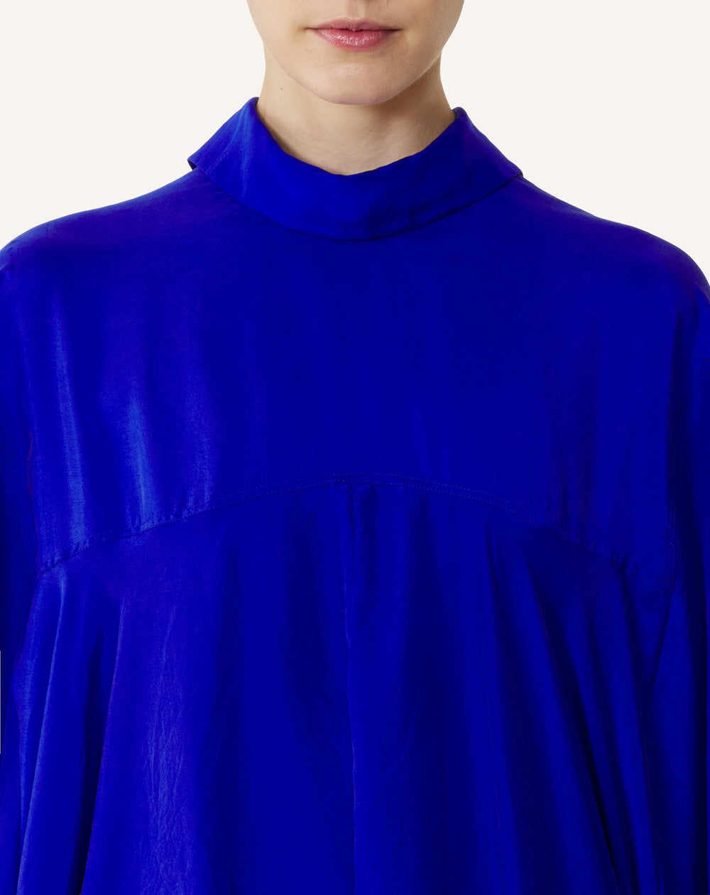 Haut Ample En Soie Blue