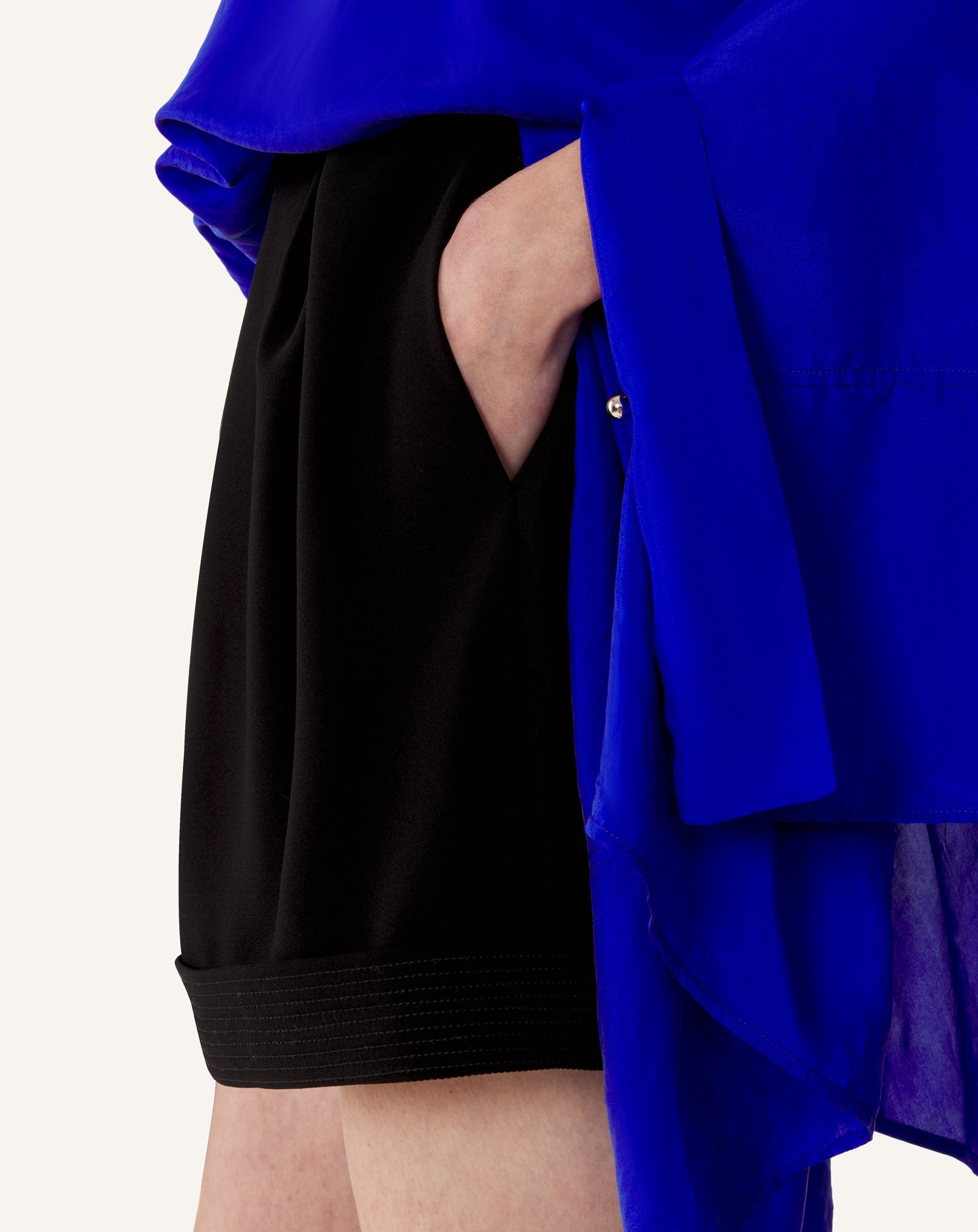Haut Ample En Soie Blue