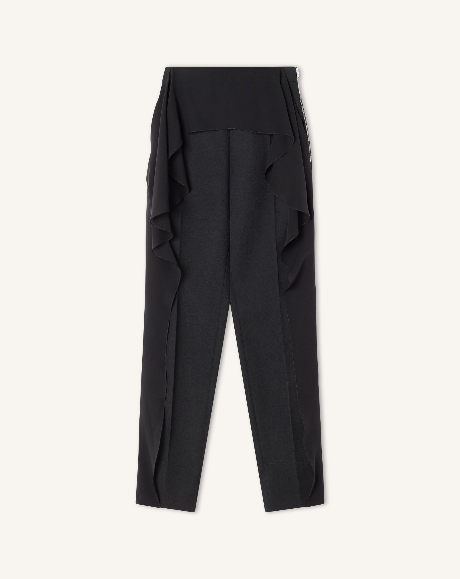 Pantalon À Volants En Laine Black