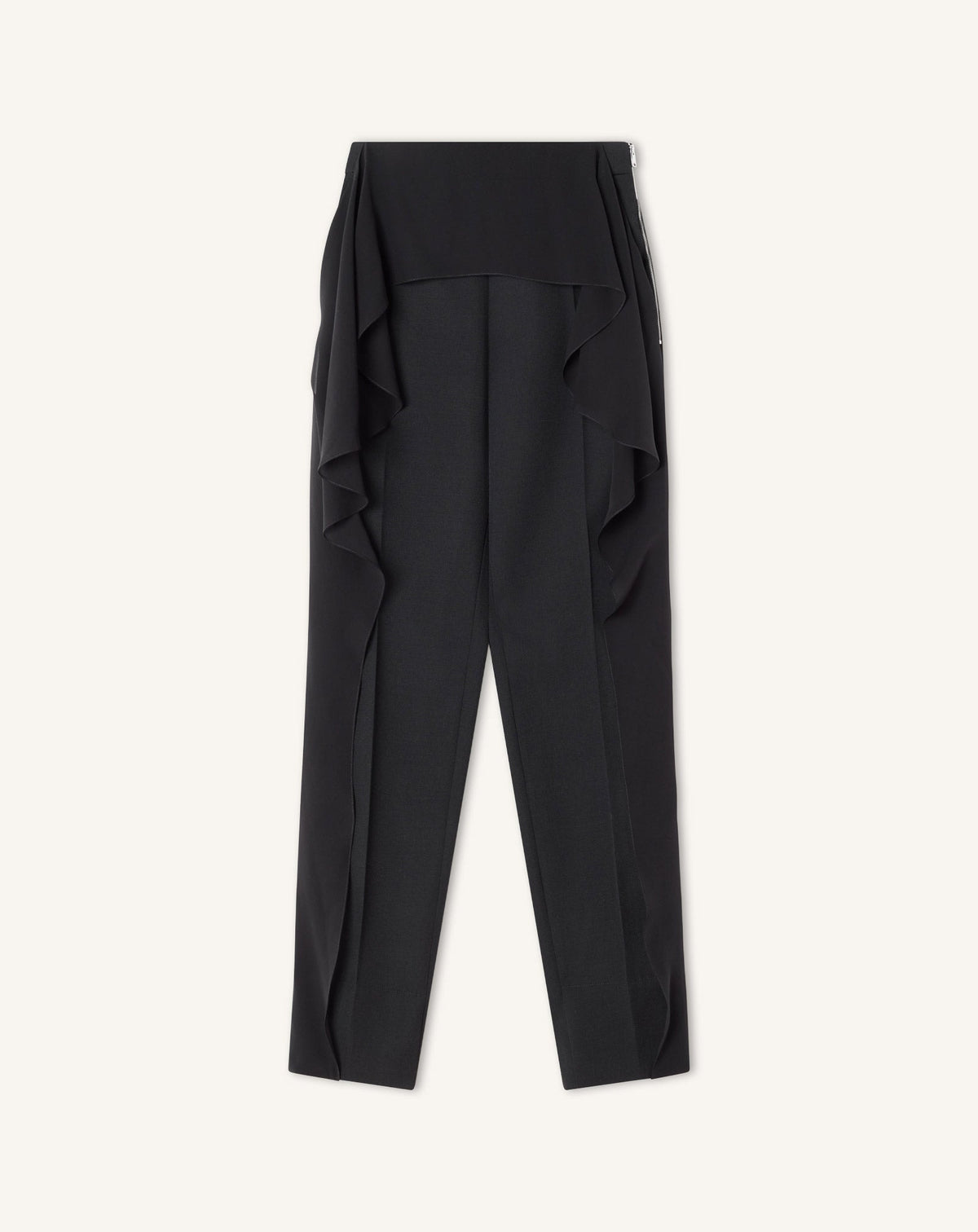 Pantalon À Volants En Laine Black