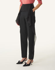 Pantalon À Volants En Laine Black