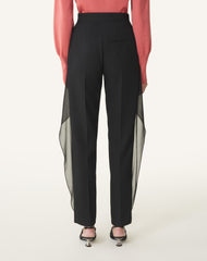 Pantalon À Volants En Laine Black