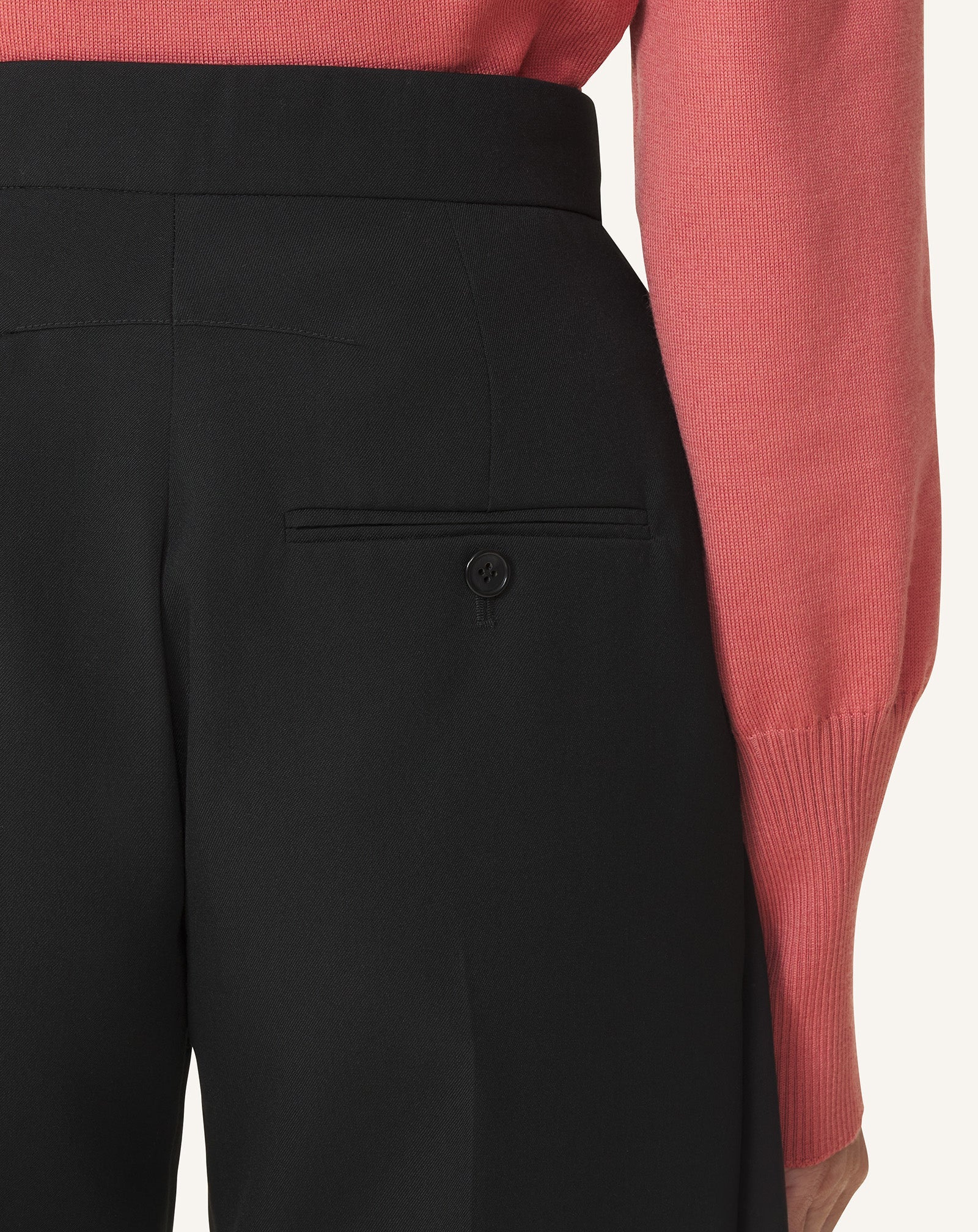 Pantalon À Volants En Laine Black