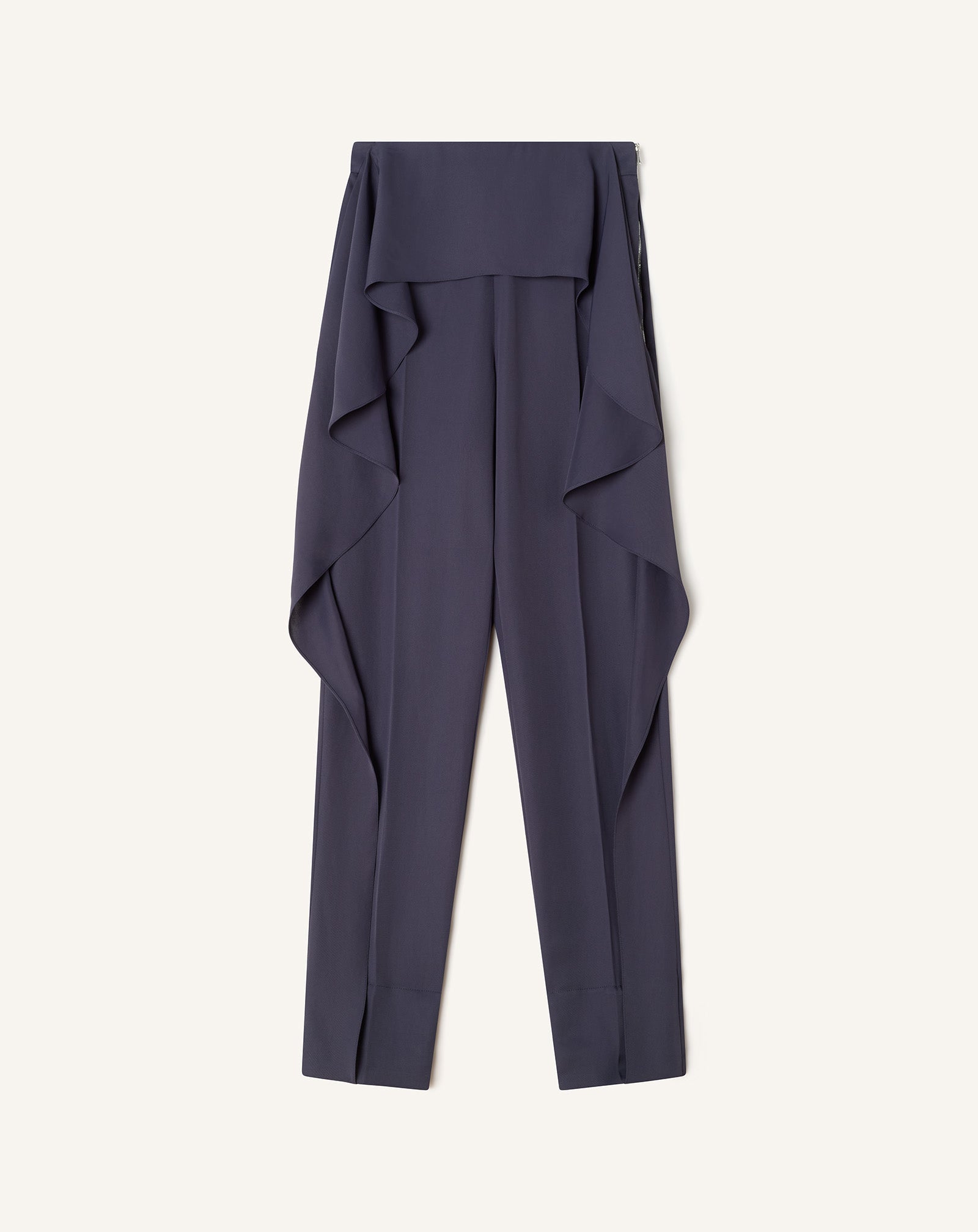Pantalon À Volants En Twill Blue