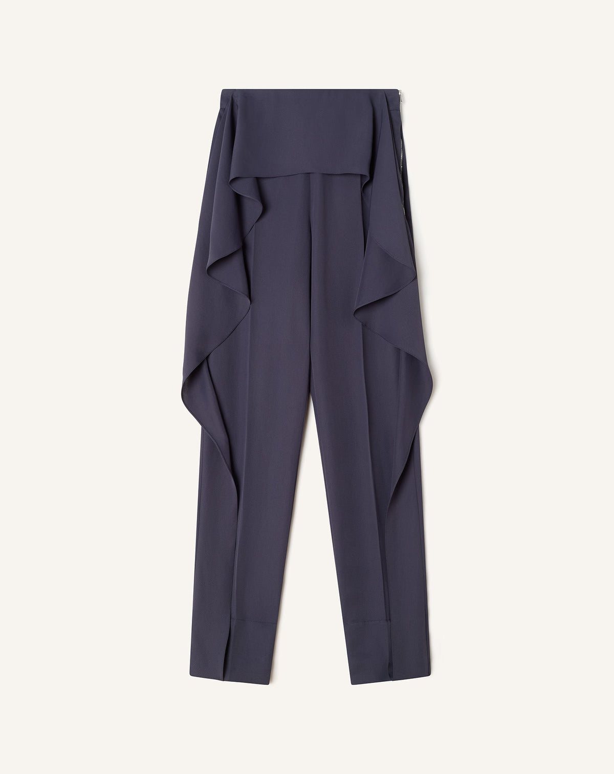 Pantalon À Volants En Twill Blue