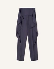 Pantalon À Volants En Twill Blue