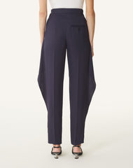 Pantalon À Volants En Twill Blue