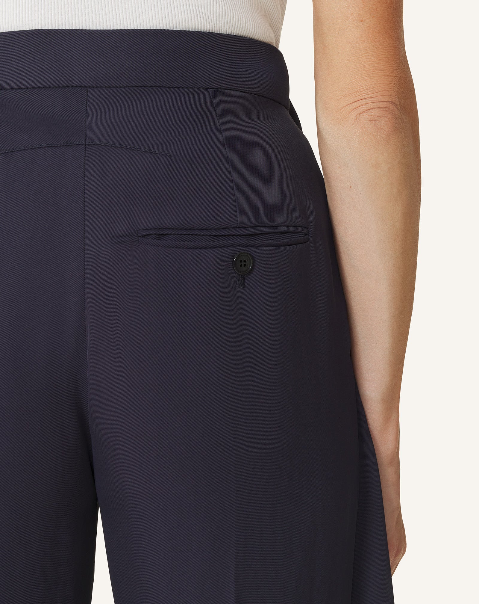 Pantalon À Volants En Twill Blue