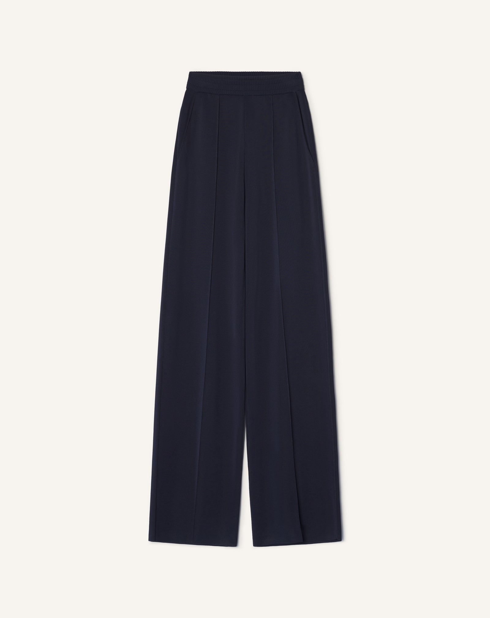Pantalon Large En Viscose Blue