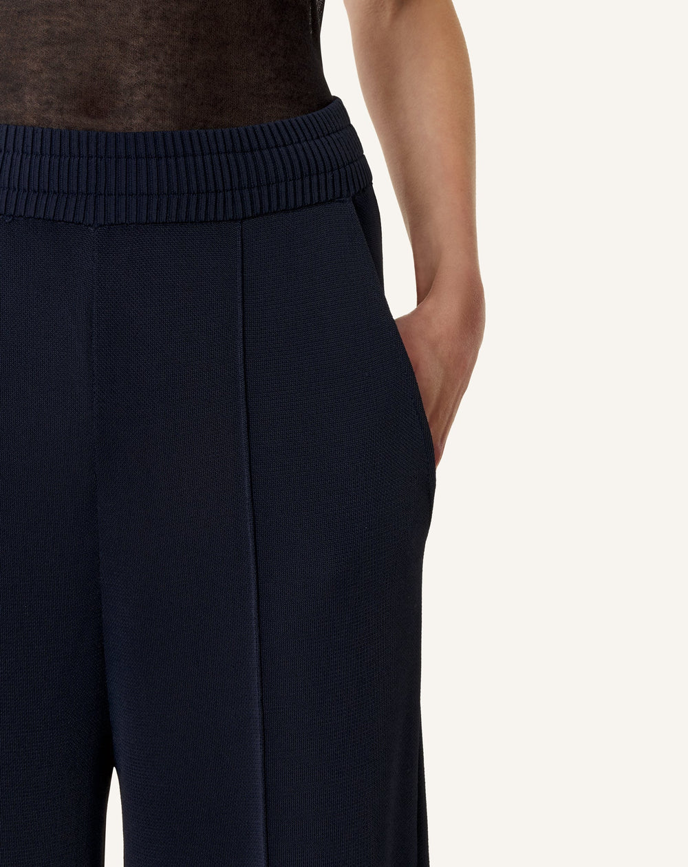 Pantalon Large En Viscose Blue