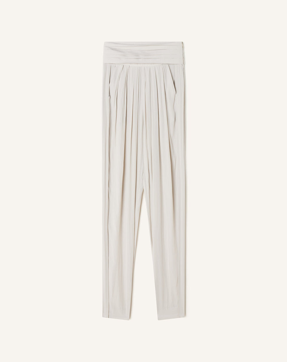 Pantalon Drapé En Charmeuse White