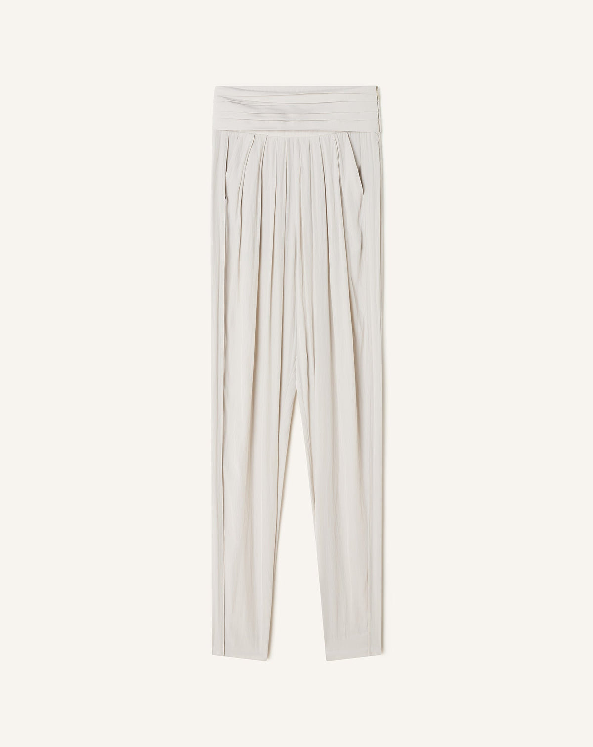Pantalon Drapé En Charmeuse White