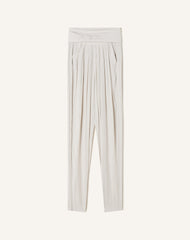 Pantalon Drapé En Charmeuse White