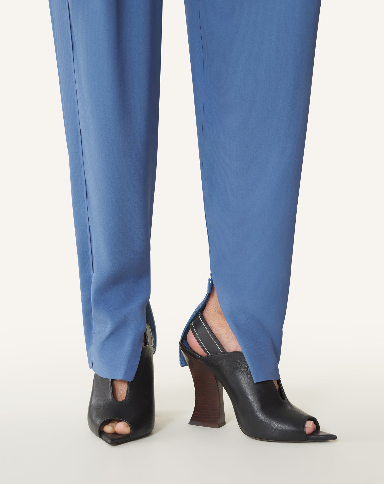Pantalon Drapé En Crêpe De Chine Blue