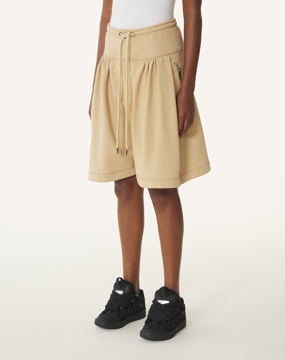 Bermuda En Coton Beige
