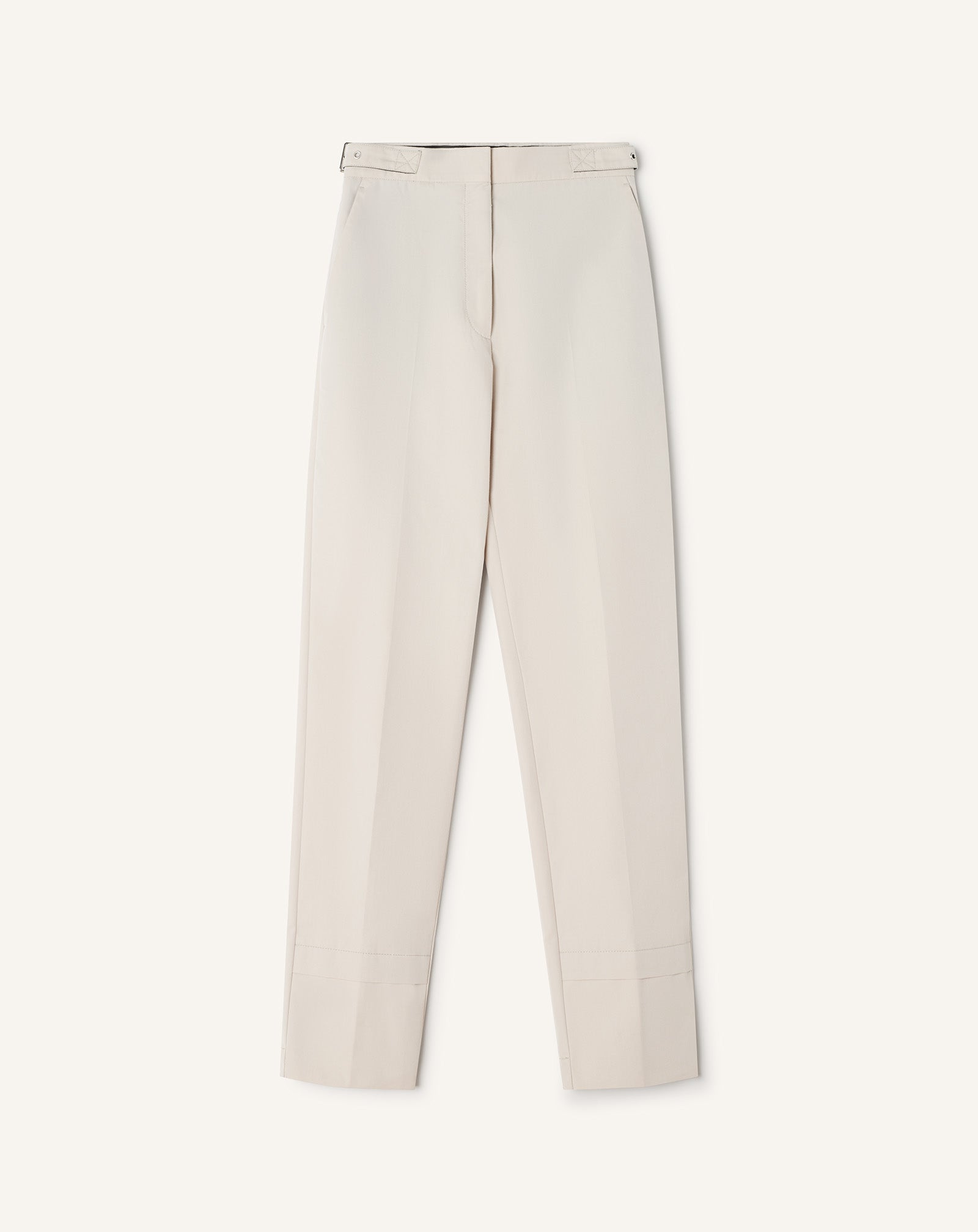 Pantalon Cigarette En Coton Technique White