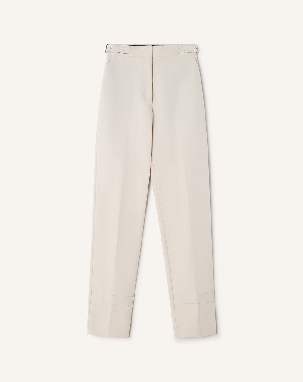 Pantalon Cigarette En Coton Technique White